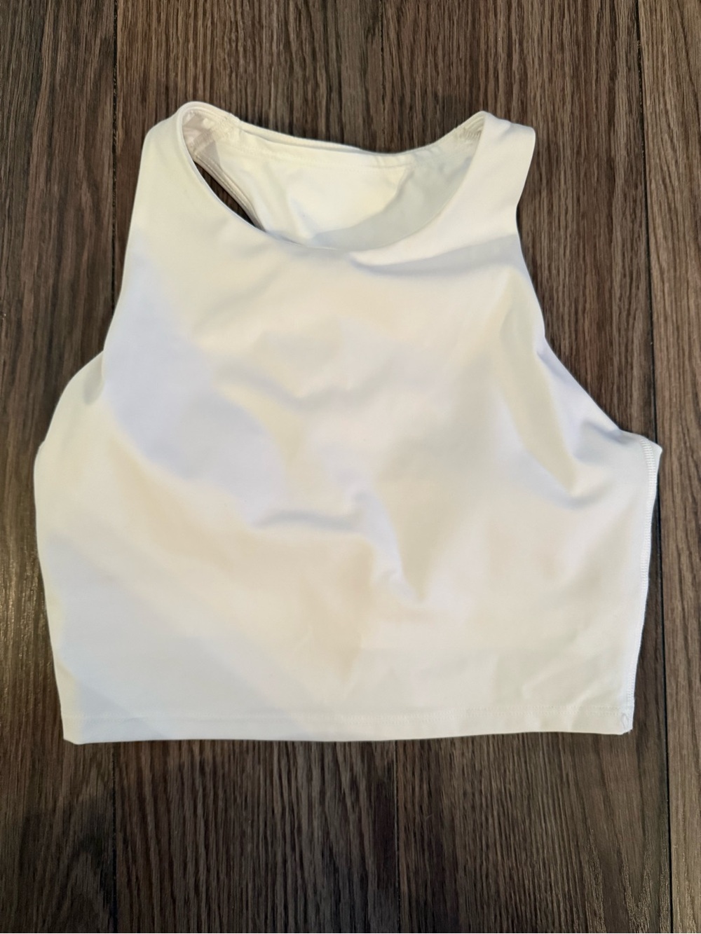 Aritzia White High-Neck Cropped Tank